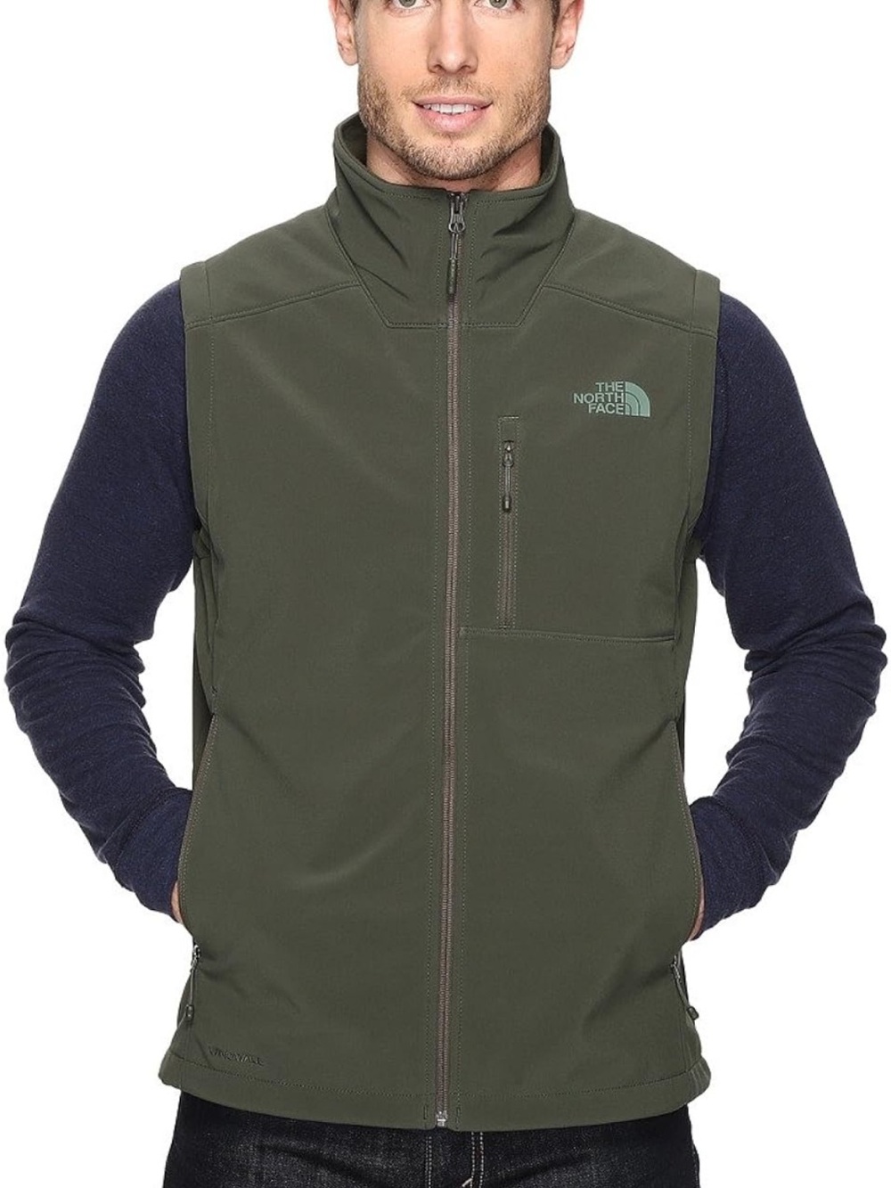 The North Face Men’s WindWall Fleece-Lined Softshell Vest Green Size Large